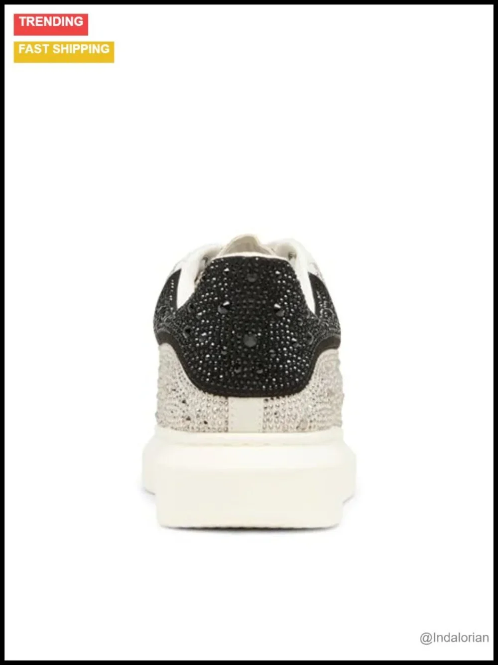 Rhinestone Fashion Sneakers Lace-Up Low Top
